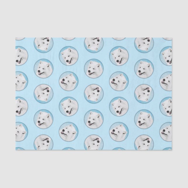 Gemälde weiß Niedliche Haustiere Hunde Kunst Seidenpapier (Vorderseite)