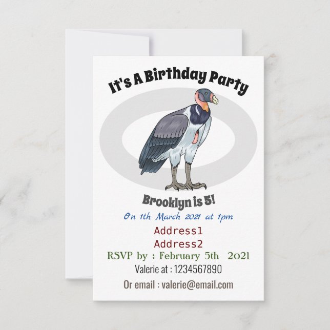 Gemälde zum Cartoon von Königsgeier Einladung (Vorderseite)