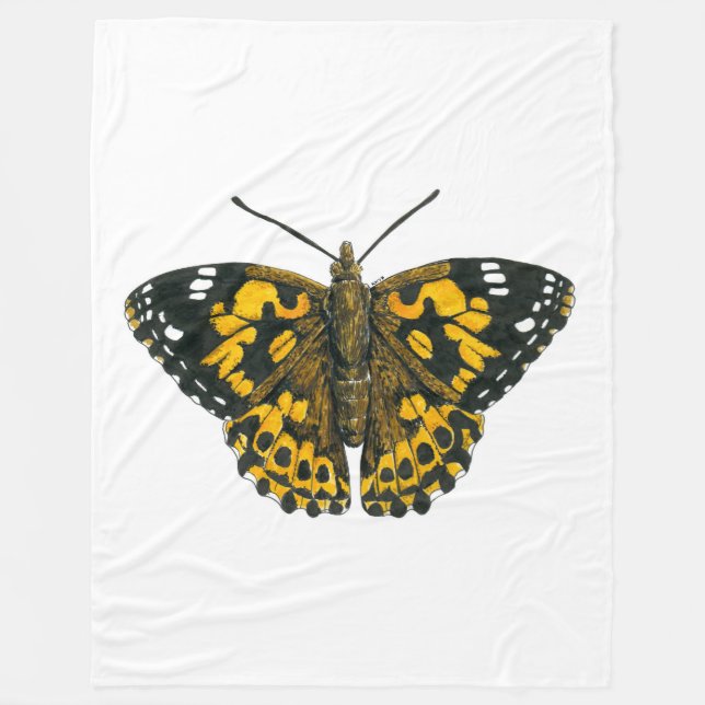 Gemäldeschmetterling Fleecedecke (Vorderseite)