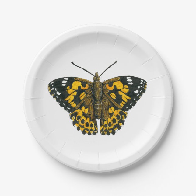 Gemäldeschmetterling Pappteller (Vorderseite)