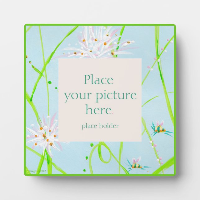 Gemäldete Blume Fotoplatte (Vorderseite)