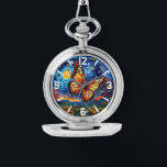 Gemäldete Butterfly Starry Night Sky Elegante Frau Armbanduhr<br><div class="desc">Die bemalten Butterfly Starry Night Sky Elegant Womans Watches zeichnen sich durch einen farbenfrohen Schmetterling aus,  der mit dem Mond und den Sternen im Hintergrund besticht. Erstellt von Evco Studio www.zazzle.com/store/evcostudio</div>