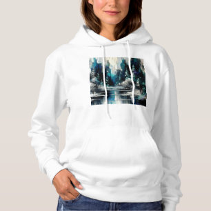 Gemäldete City Winter Szene 1006 Hoodie