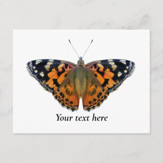 Gemäldete Lady Butterfly Aquarellmalerei Postkarte