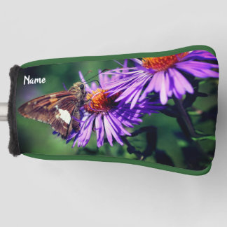 Gemäldete Lady Butterfly Aster Blume Personalisier Golf Headcover