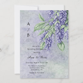 Gemäldete Lavender Wisteria Wedding Celebration Einladung