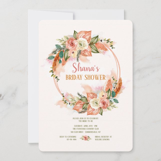 Gemäldete Wasserfarbe Einladung (Vorderseite)