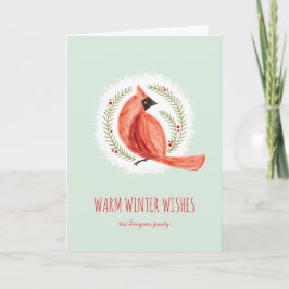 Gemäldete Winterurlaubskarte für den Kardinal Wrea Feiertagskarte