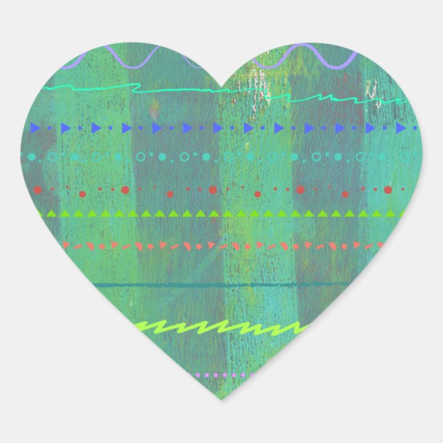 Gemäldetes Herz Herz-Aufkleber (Vorderseite)