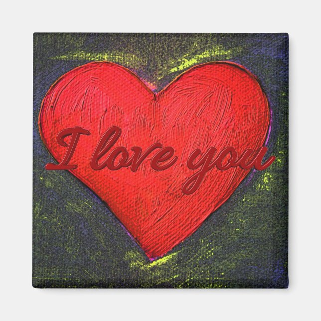 Gemäldetes Herz Magnet (Vorne)