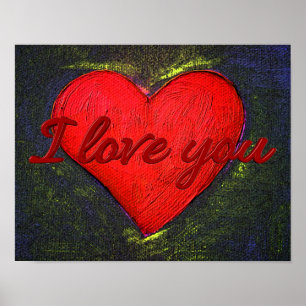 Gemäldetes Herz-Poster Poster