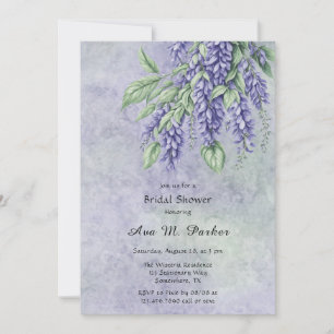 Gemäldetes Lavendel Wisteria Brautparty Einladung