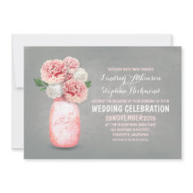 Gemäldetes Maurerjar rustikale Hochzeitseinladunge