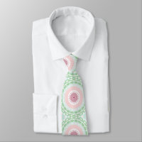 Gemäldetes Medallion Muster in Rosa und Grün