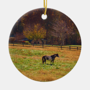 Gemäldetes Pferd in der Ferne Keramik Ornament