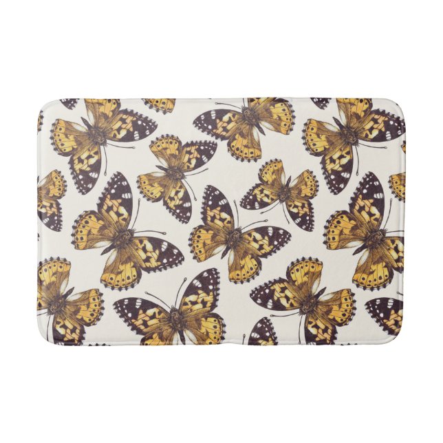 Gemäldetes Schmetterlingsmuster Badematte (Vorderseite)