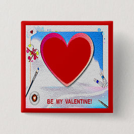 Gemäldetes Valentinherz Hinzufügen Ihres Fotos Button