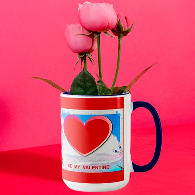 Gemäldetes Valentinherz Hinzufügen Ihres Fotos Tasse (Von Creator hochgeladen)