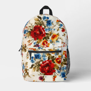 Gemalt Е lecker und zarte farbenfrohe Sommer-Blume Bedruckter Rucksack