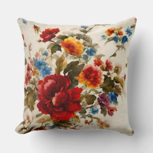 Gemalt Е lecker und zarte farbenfrohe Sommer-Blume Kissen