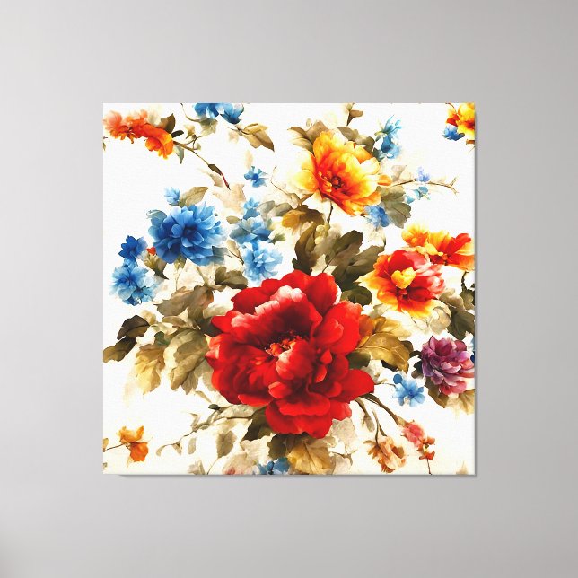 Gemalt Е lecker und zarte farbenfrohe Sommer-Blume Leinwanddruck (Vorderseite)