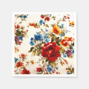 Gemalt Е lecker und zarte farbenfrohe Sommer-Blume Serviette
