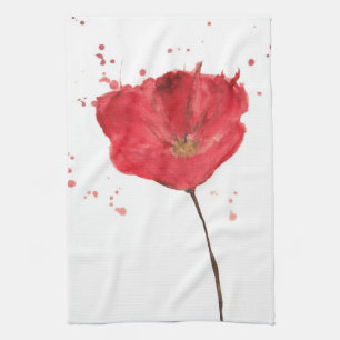 Gemalte Aquarell-Mohnblume 2 Handtuch