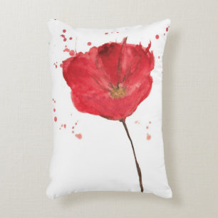 Gemalte Aquarell-Mohnblume 2 Zierkissen