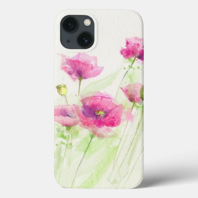 Gemalte Aquarellmohnblumen 3 Case-Mate iPhone Hülle (Rückseite)