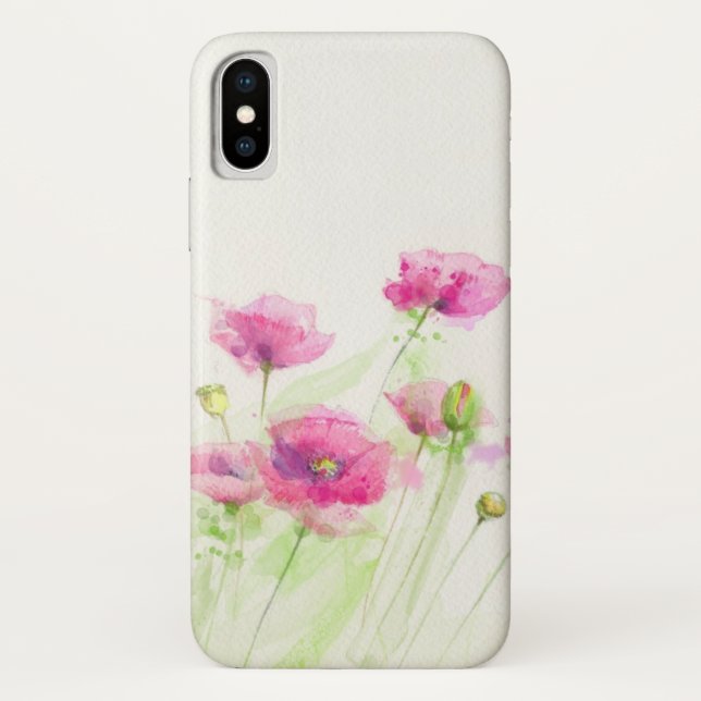 Gemalte Aquarellmohnblumen 3 Case-Mate iPhone Hülle (Rückseite)