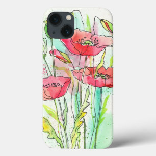 Gemalte Aquarellmohnblumen Case-Mate iPhone Hülle