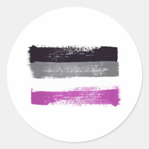 GEMALTE ASEXUELLE PRIDE-FLAGGE RUNDER AUFKLEBER