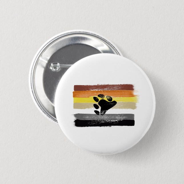 GEMALTE BÄR-STOLZFLAGGE UND SYMBOL BUTTON (Vorne & Hinten)