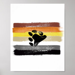 GEMALTE BÄR-STOLZFLAGGE UND SYMBOL POSTER