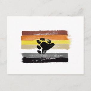 GEMALTE BÄR-STOLZFLAGGE UND SYMBOL POSTKARTE