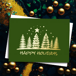 Gemalte Bäume glückliche Tage Folien Feiertagskarte