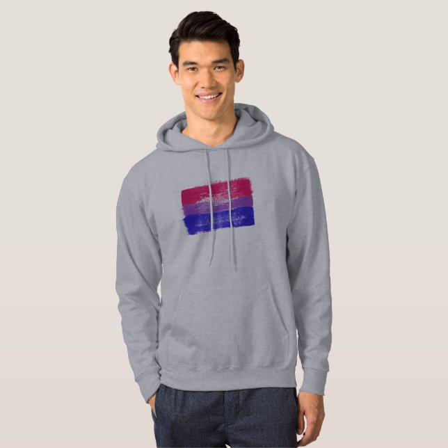 GEMALTE BISEXUELLE STOLZ-FLAGGE - - HOODIE (Vorne ganz)