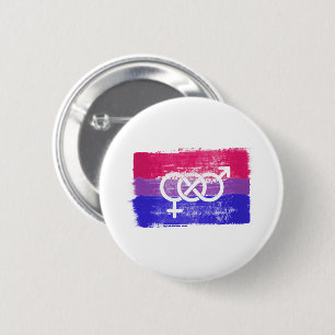 GEMALTE BISEXUELLE SYMBOL-PRIDE-FLAGGE BUTTON