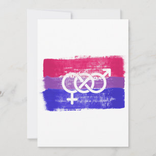 GEMALTE BISEXUELLE SYMBOL-PRIDE-FLAGGE FEIERTAGSKARTE