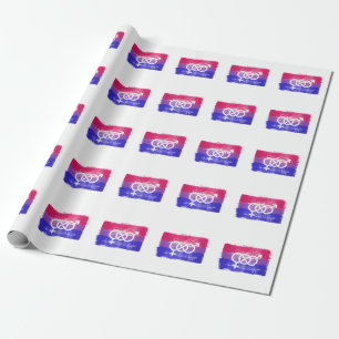 GEMALTE BISEXUELLE SYMBOL-PRIDE-FLAGGE GESCHENKPAPIER