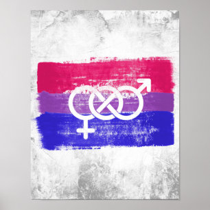 GEMALTE BISEXUELLE SYMBOL STOLZFLAGGE POSTER