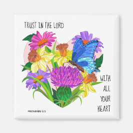 Gemalte Blume im Herzen, Verse aus den Sprichwörte Magnet