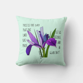 Gemalte Blume, Vers. von Psalm 118:24 Kissen