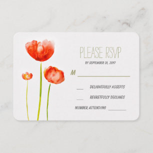 gemalte Blumen, die UAWG-Karte wedding sind RSVP Karte