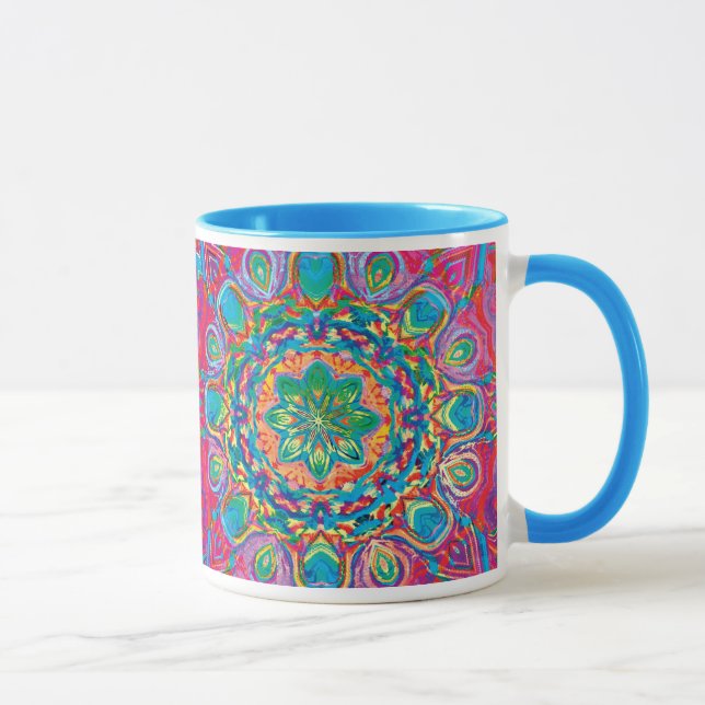 Gemalte Blumen-Tassen Tasse (Rechts)