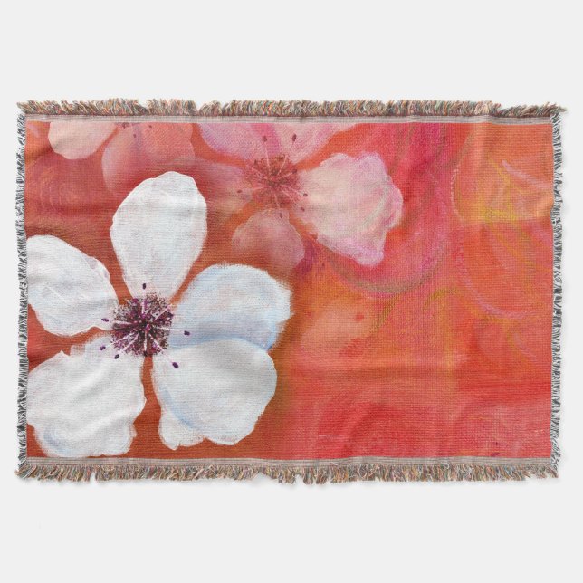 Gemalte Blumen und Wirbel Decke (Vorderseite)