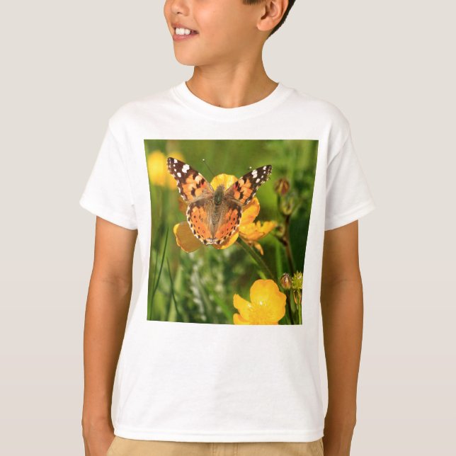 Gemalte Dame Butterfly T-Shirt (Vorderseite)