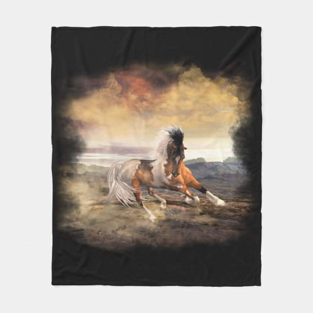 Gemalte Fleece-Decke der Wüsten-#2, Medium Fleecedecke (Vorderseite)
