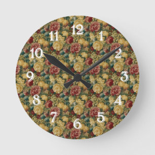 Gemalte Frucht und Blumen Runde Wanduhr