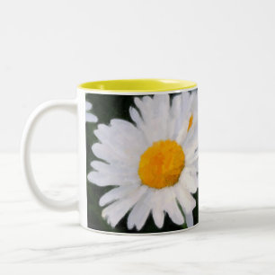Gemalte Gänseblümchen-Kaffee-Tasse Zweifarbige Tasse